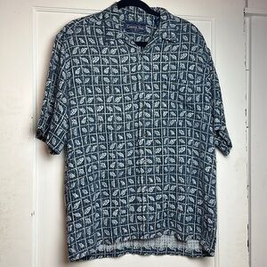 Common Man Blue Casual Shirt, Silk, Size M